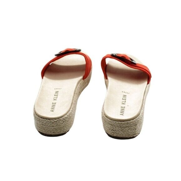 Anne Klein Women S Vino Sandals Red Tortoise Microsuede Stylish and Strappy - Picture 9 of 9